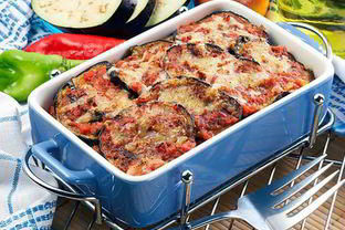 Пикантная запеканка из баклажанов