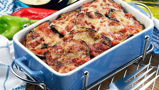 Пикантная запеканка из баклажанов