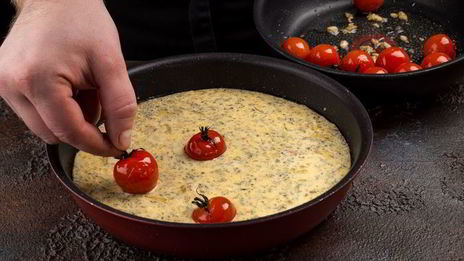 сырная запеканка с помидорами черри