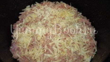 сытная запеканка из риса и фарша в мультиварке