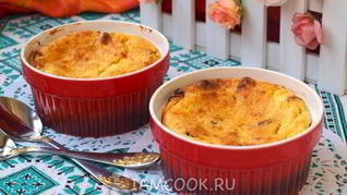 Творожная порционная запеканка с изюмом