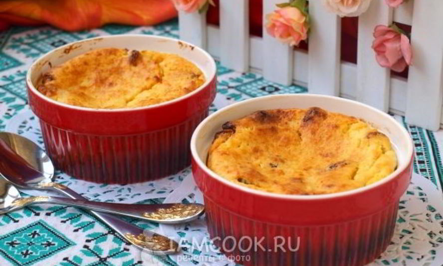 Рецепт творожная порционная запеканка с изюмом
