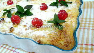 Творожная запеканка с макаронами