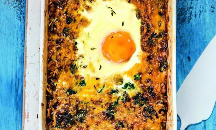 Рецепт творожно-гречневая запеканка со шпинатом и яйцом