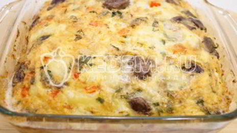 яичная запеканка с грибами и овощами