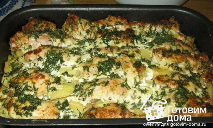 Рецепт запеканка из картофеля с куриными рулетиками