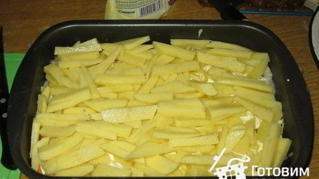 запеканка из картофеля с куриными рулетиками