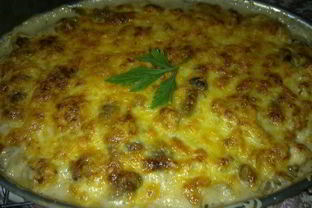 Запеканка из куриной грудки и опят