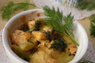 Запеканка из риса и лосося