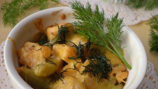 Запеканка из риса и лосося