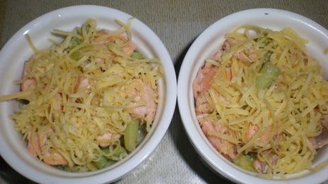 запеканка из риса и лосося