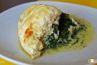 Запеканка из рыбы и шпината