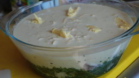 запеканка из рыбы и шпината