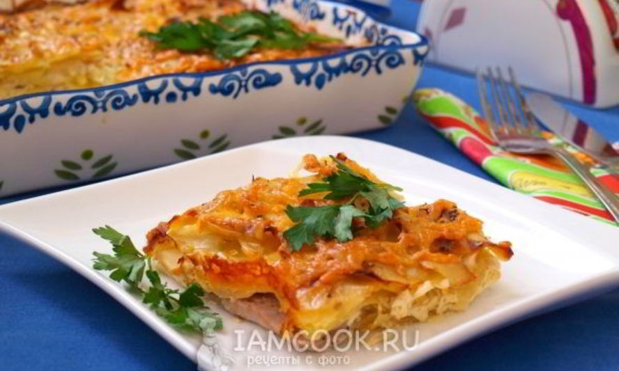 Рецепт запеканка из свинины с картофелем в духовке