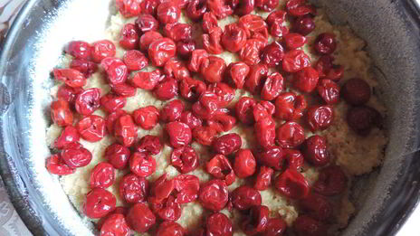 запеканка манная с вишней