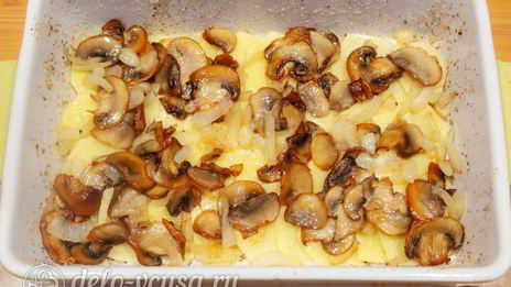 запеканка с грибами и картофелем