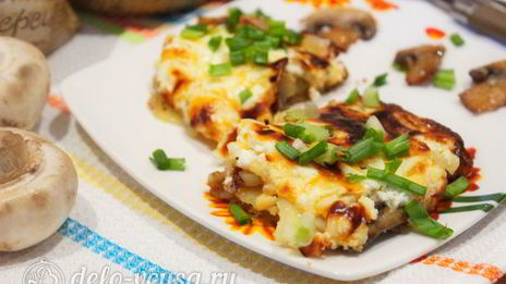 запеканка с грибами и картофелем