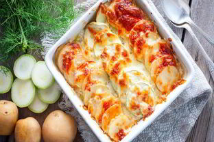 Запеканка с кабачками и картофелем