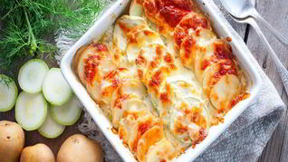 Запеканка с кабачками и картофелем