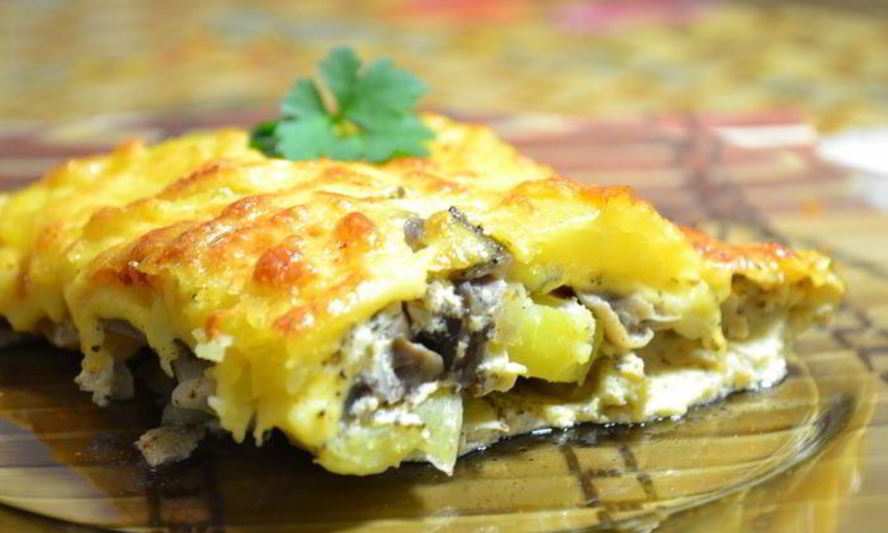 Рецепт запеканка с картофелем и лесными грибами