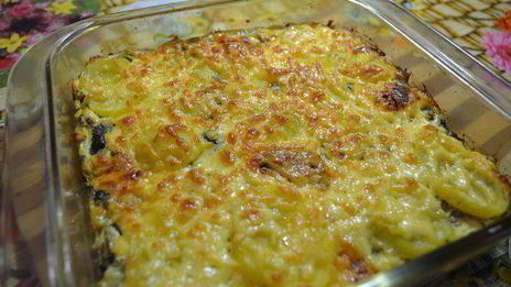 запеканка с картофелем и лесными грибами