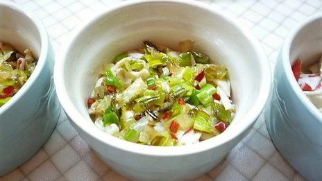 запеканка с крабовым мясом и луком-пореем