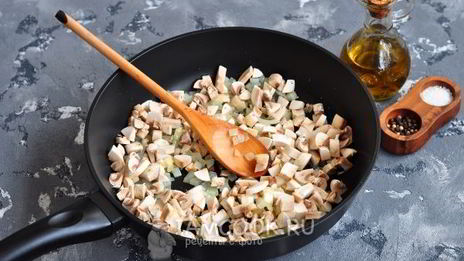 запеканка с курицей и грибами