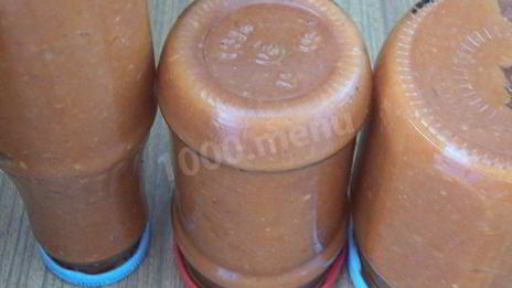 аджика из кабачков с томатной пастой на зиму