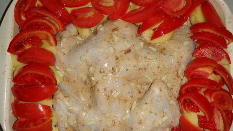 курица в аджике с овощами