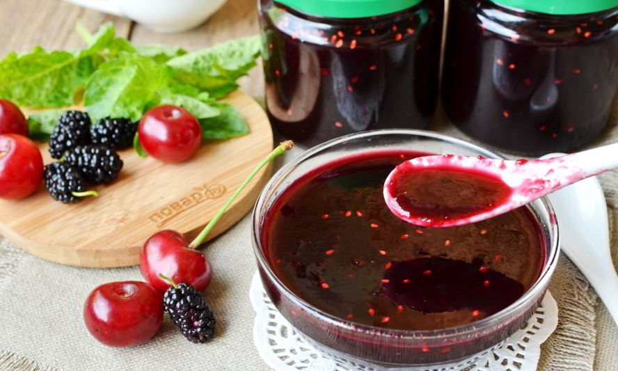 Рецепт джем из вишни и шелковицы