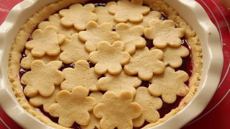 кростата с джемом и творожным сыром