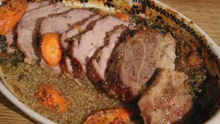 Свинина, запеченная в апельсиновом джеме с горчицей