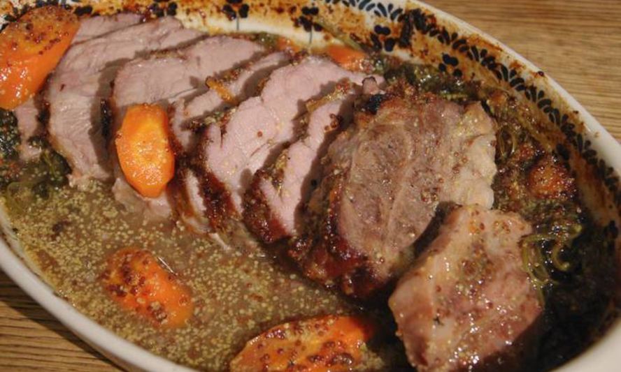 Рецепт свинина, запеченная в апельсиновом джеме с горчицей