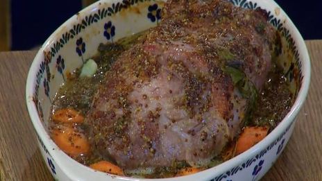 свинина, запеченная в апельсиновом джеме с горчицей