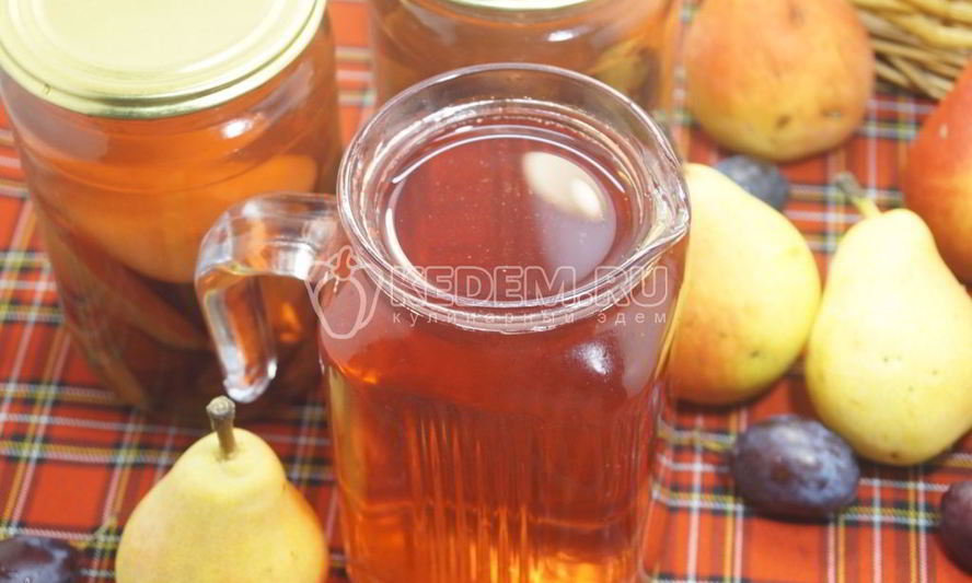 Рецепт компот из груш и слив на зиму