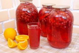 Компот из красной смородины с апельсином