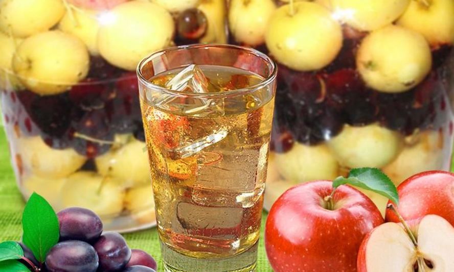 Рецепт компот из яблок и слив