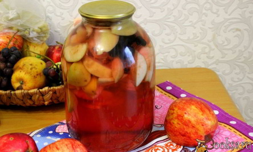 Рецепт яблочный компот с черноплодкой на зиму