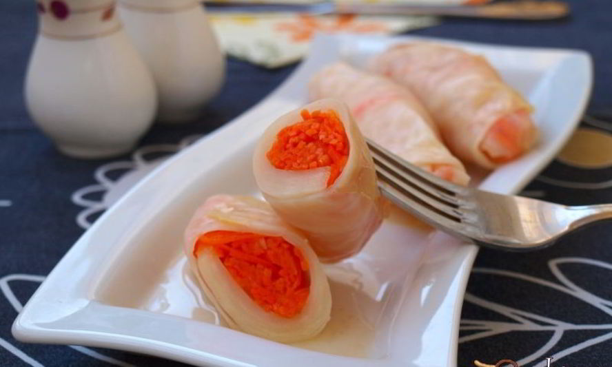 Рецепт квашеные капустные рулетики с морковью