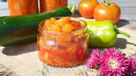 лечо из кабачков с томатной пастой