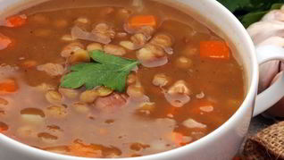 Лечо с чечевицей