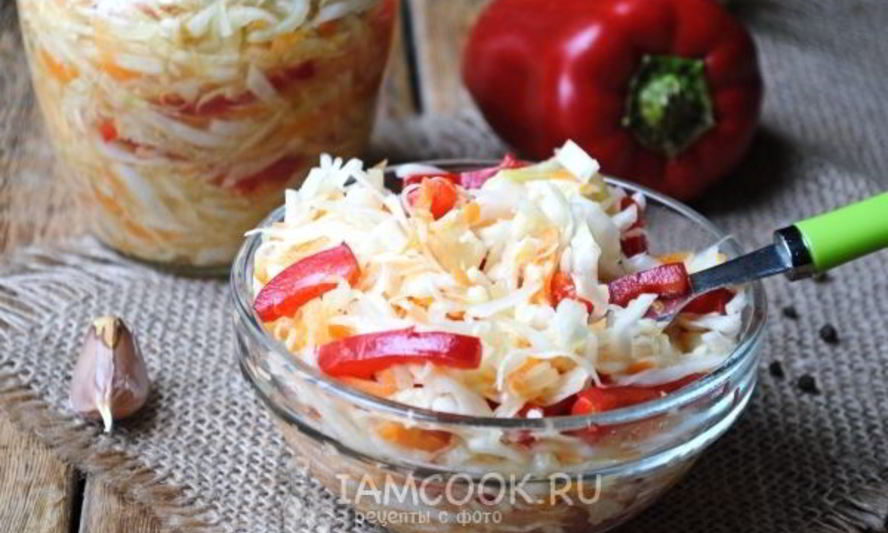 Рецепт маринованная капуста с перцем