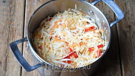 маринованная капуста с перцем