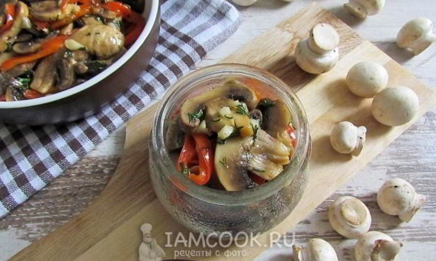 Рецепт маринованные шампиньоны со сладким перцем