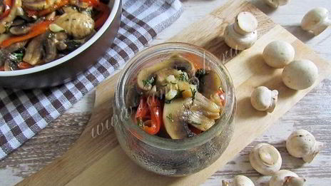 маринованные шампиньоны со сладким перцем