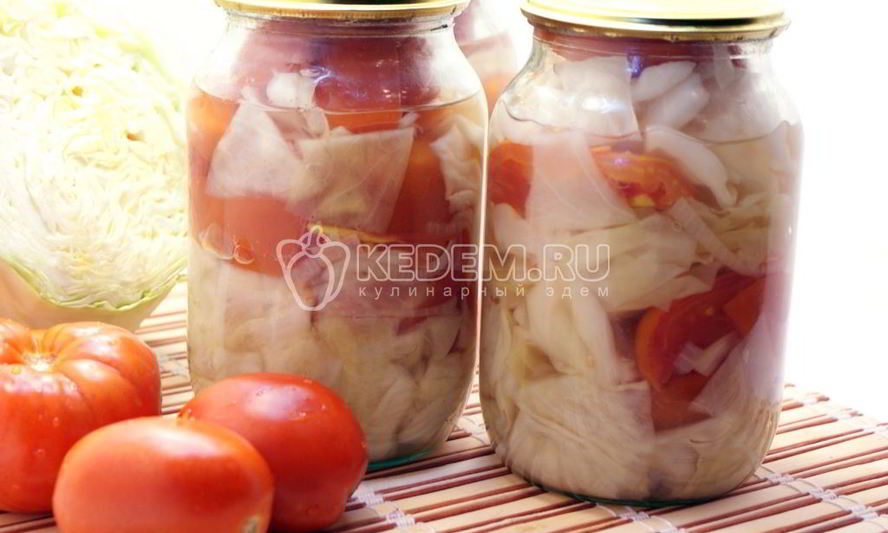Рецепт помидоров с капустого и лукома