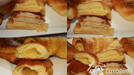 дрожжевые рулетики с яблочным повидлом