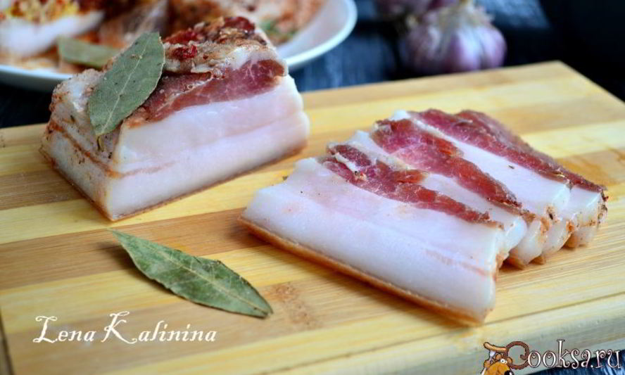 Рецепт сало соленое с чесноком и специями в пакете