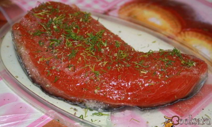 Рецепт слабосоленая форель с приправами