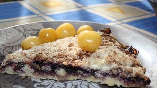 Посыпушка с черносмородиновым вареньем